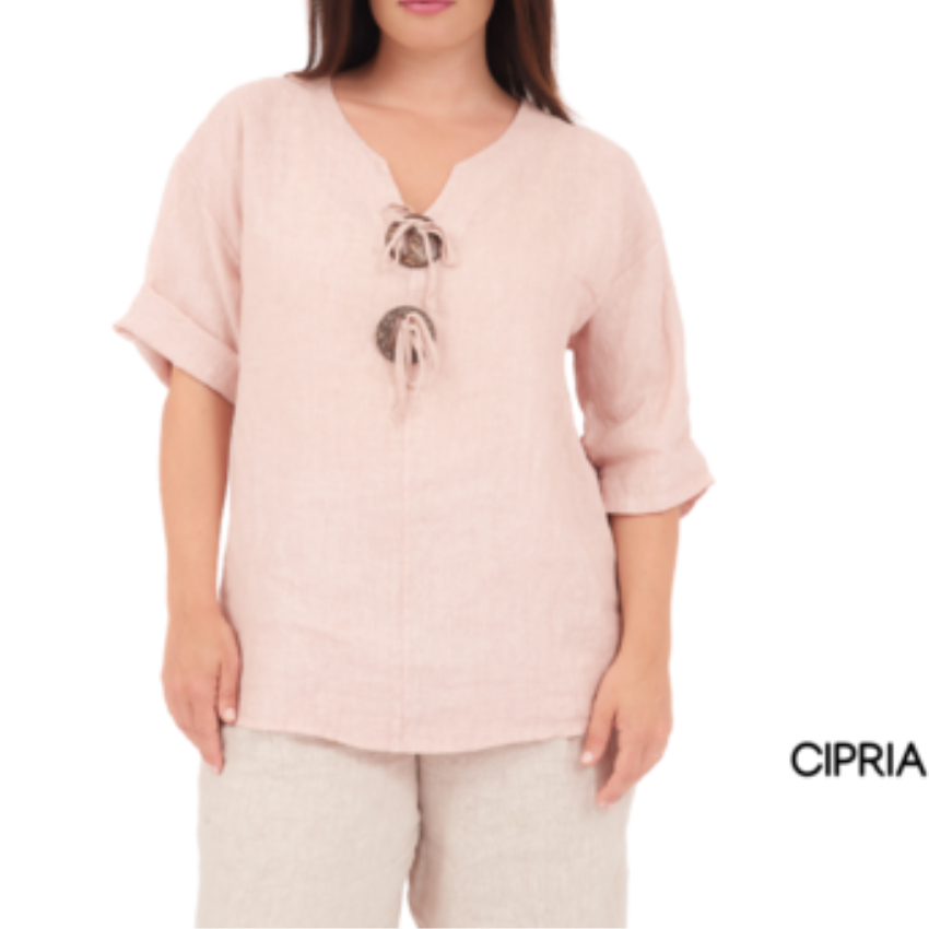 ITALIAN LINEN TOP (S)