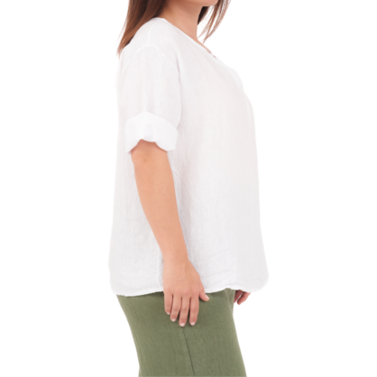 6714 BIANCO LINEN TOP