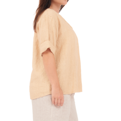 6714 DESERTO LINEN TOP