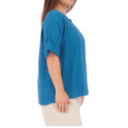 6714 PRUSSIA LINEN TOP