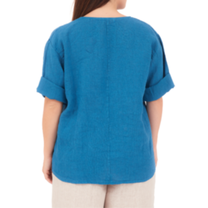 6714 PRUSSIA LINEN TOP