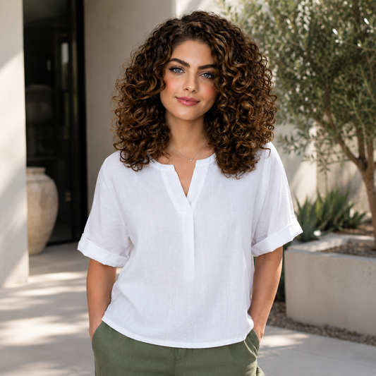 6714 BIANCO LINEN TOP