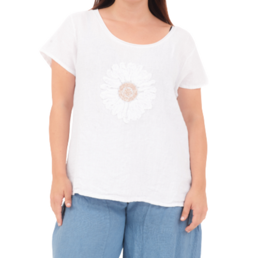6715 BIANCO ITALIAN LINEN TOP