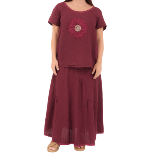 6715 AMARANTO ITALIAN LINEN TOP