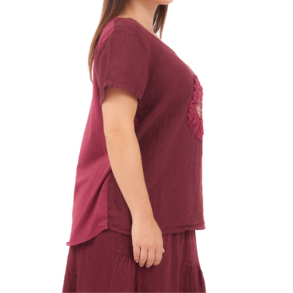 6715 AMARANTO ITALIAN LINEN TOP