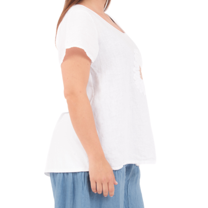 6715 BIANCO ITALIAN LINEN TOP