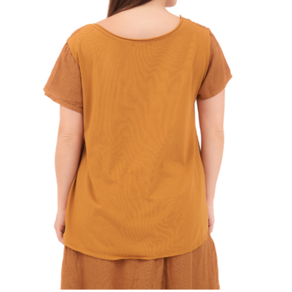 6715 GOLD ITALIAN LINEN TOP