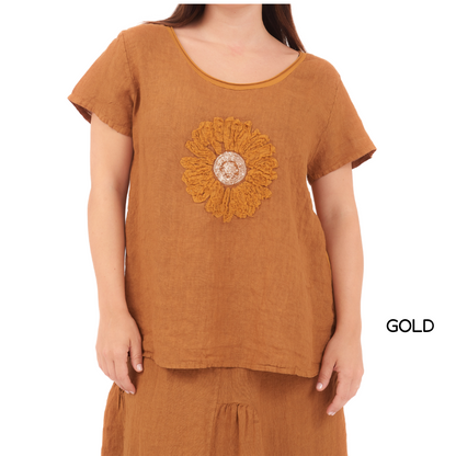 ITALIAN LINEN TOP (S)