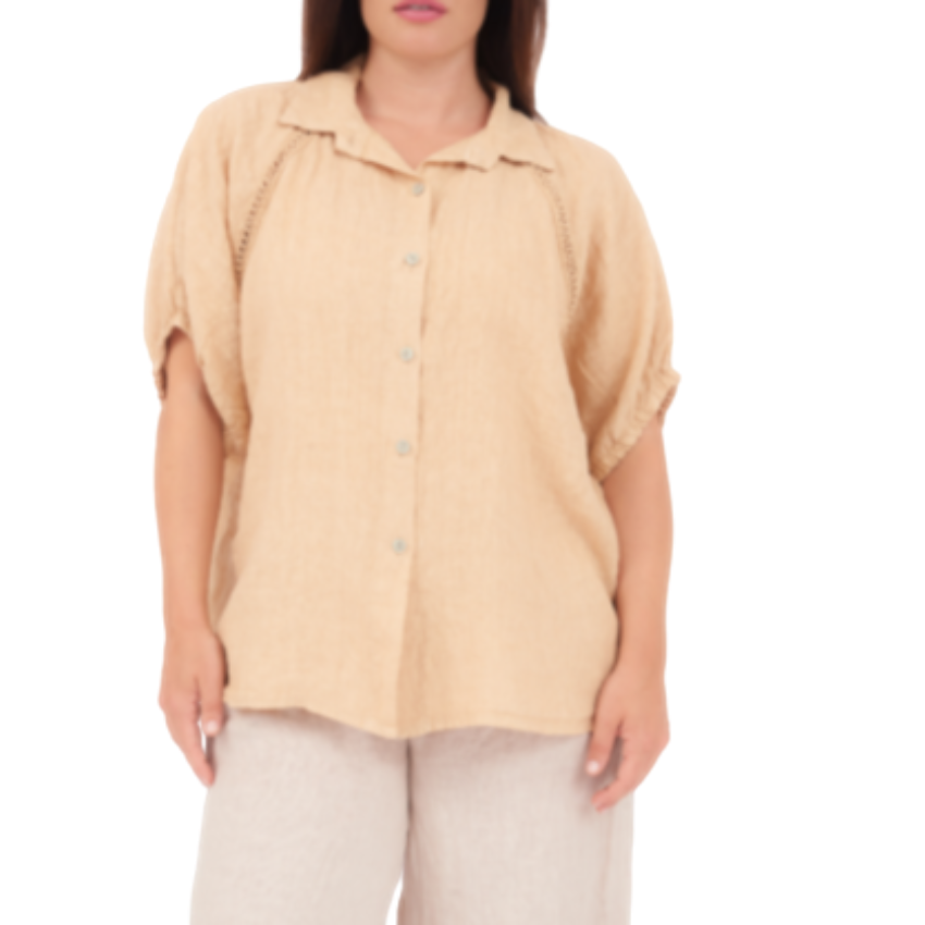 6716 DESERT0 LINEN TOP