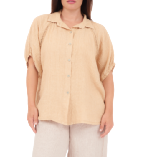 6716 DESERT0 LINEN TOP