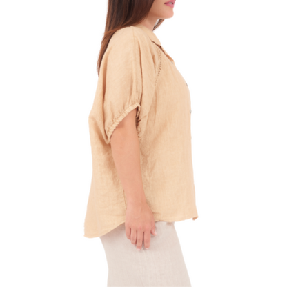 6716 DESERT0 LINEN TOP