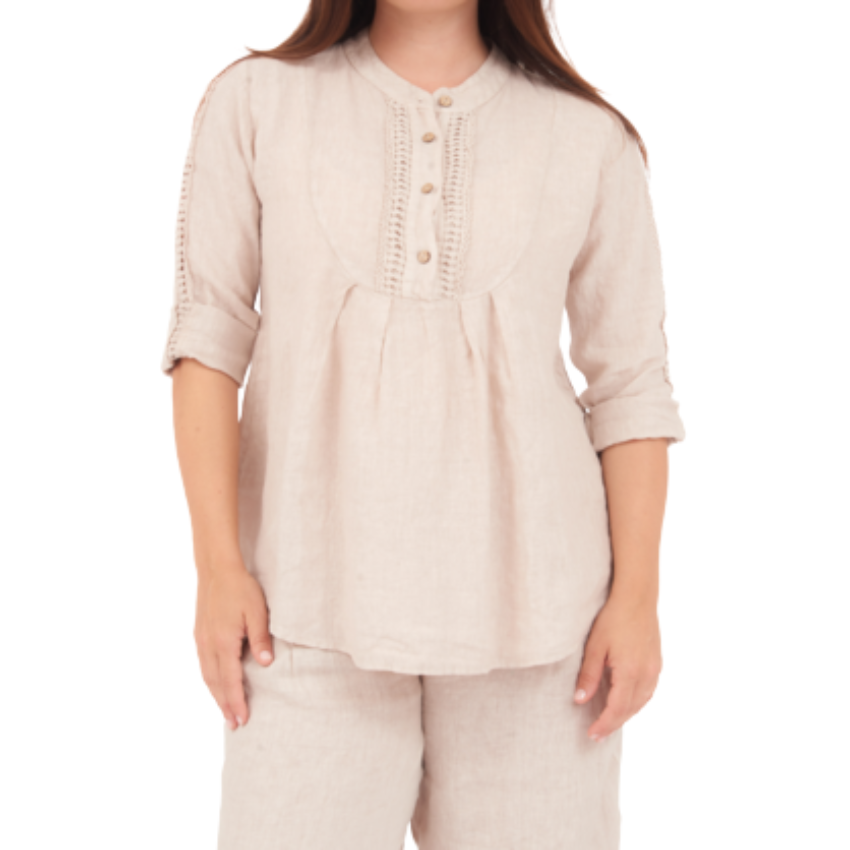 6717 NUDE LINEN TOP