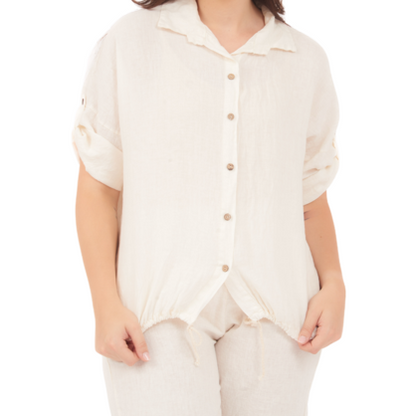 6718 LATTE LINEN TOP