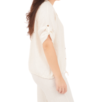6718 LATTE LINEN TOP