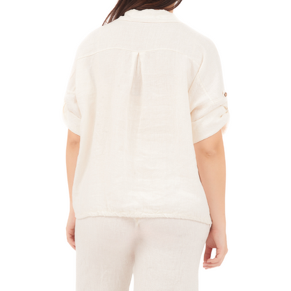 6718 LATTE LINEN TOP