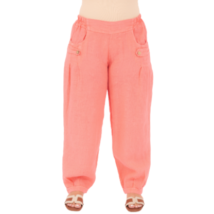 Vera May Italian Linen Corallo Pant 6720