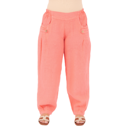 Vera May Italian Linen Corallo Pant 6720