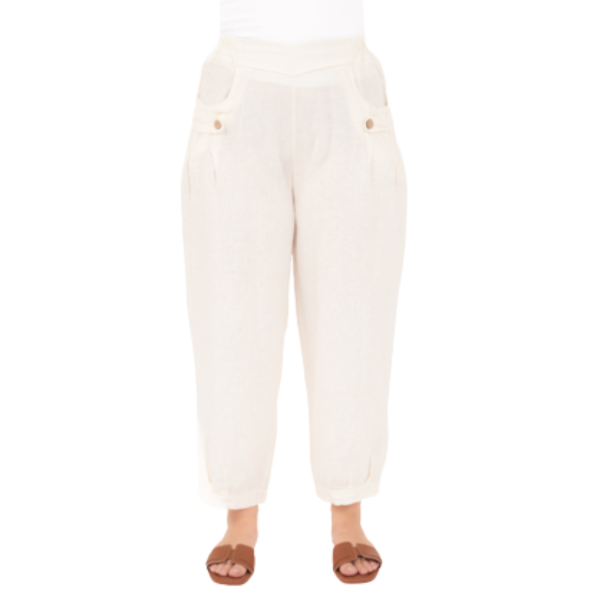 Vera May Italian Linen Latte Pant 6720