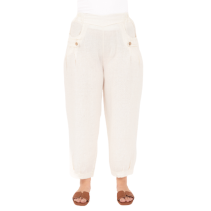 Vera May Italian Linen Latte Pant 6720