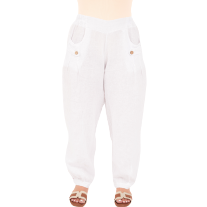 Vera May Italian Linen Bianco Pant 6720