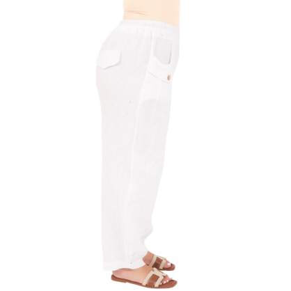Vera May Italian Linen Bianco Pant 6720