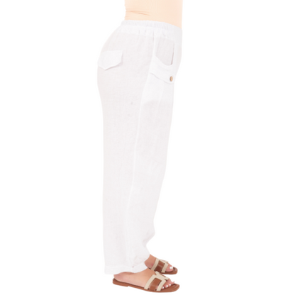 Vera May Italian Linen Bianco Pant 6720