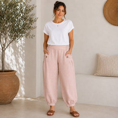 Vera May Italian Linen Cipria Pant 6720
