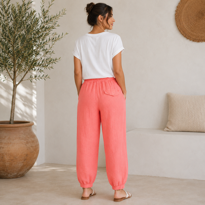 Vera May Italian Linen Corallo Pant 6720