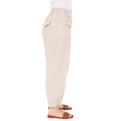 Vera May Italian Linen Ecru Pant 6720
