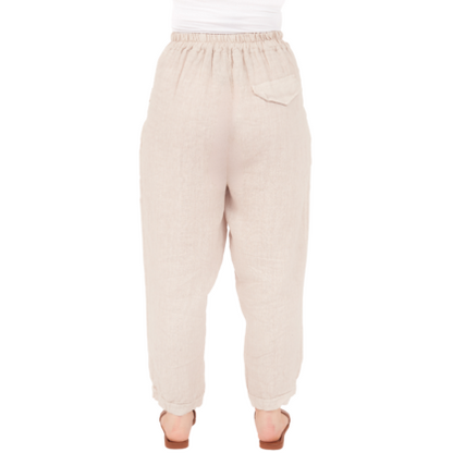 Vera May Italian Linen Ecru Pant 6720