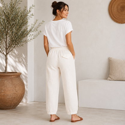Vera May Italian Linen Latte Pant 6720