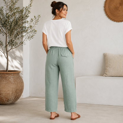 Vera May Italian Linen Salvia Pant 6720