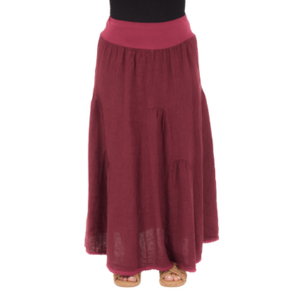 VERA MAY AMARANTO ITALIAN LINEN SKIRT 6722