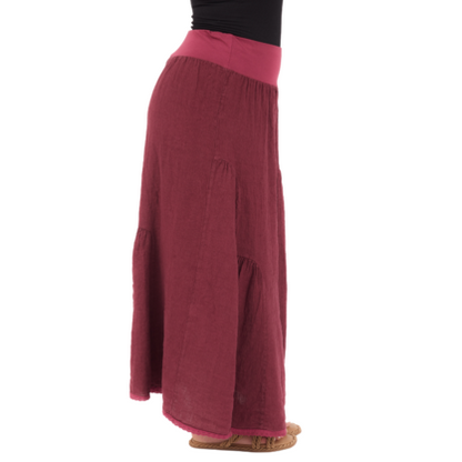 VERA MAY AMARANTO ITALIAN LINEN SKIRT 6722