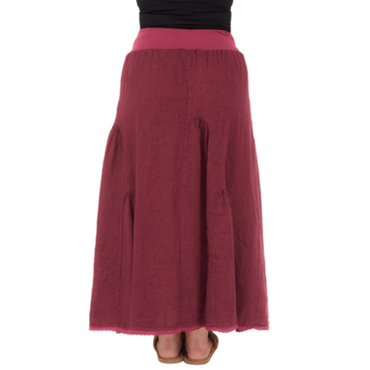 VERA MAY AMARANTO ITALIAN LINEN SKIRT 6722