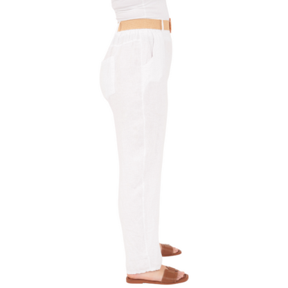Vera May Italian Linen Bianco Pant 6724