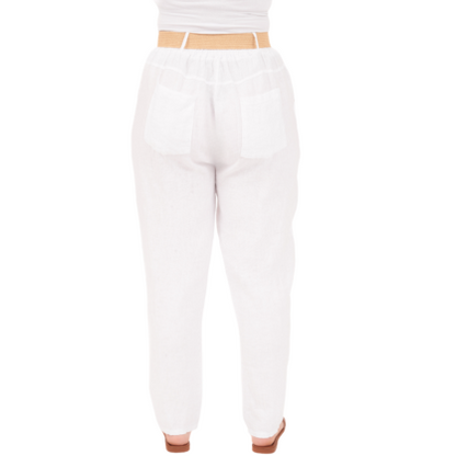 Vera May Italian Linen Bianco Pant 6724