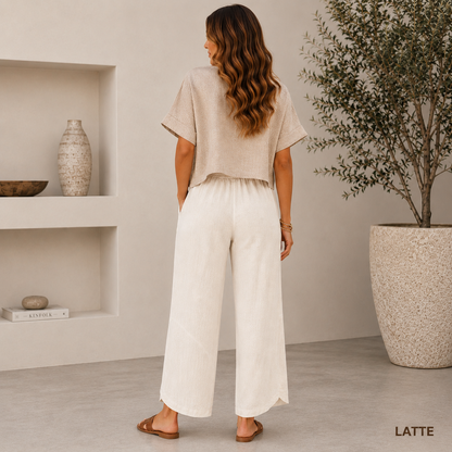 Vera May Italian Linen Latte Pant 6725