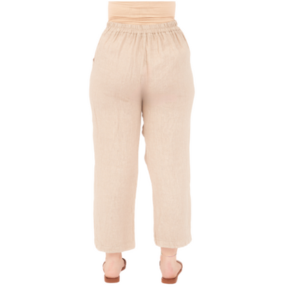 Vera May Italian Linen Ecru Pant 6725