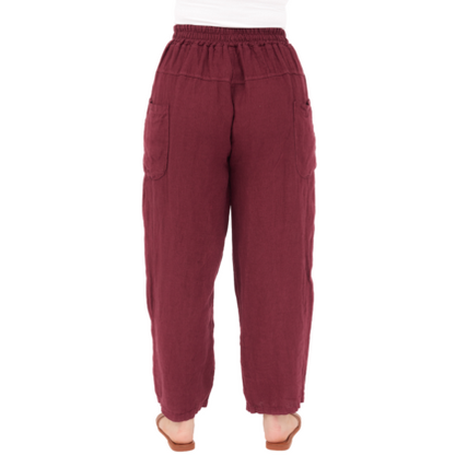 Vera May Italian Linen Amaranto Pant 6726