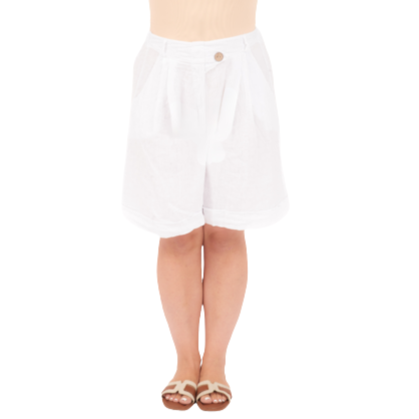 VERA MAY ITALIAN LINEN BIANCO SHORT 6728