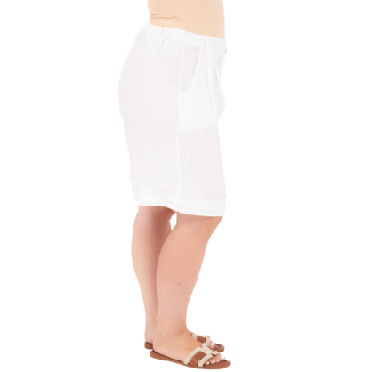 VERA MAY ITALIAN LINEN BIANCO SHORT 6728