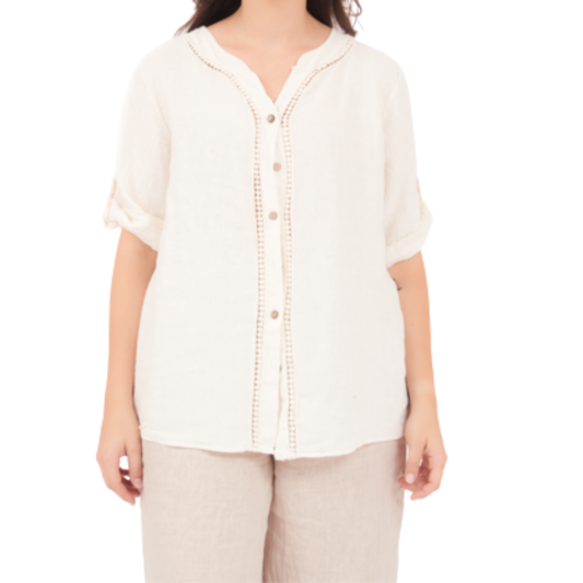 6729 LATTE LINEN TOP