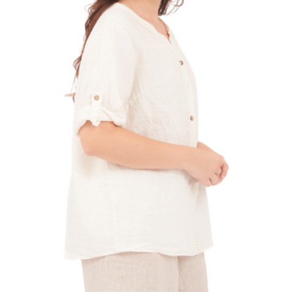 6729 LATTE LINEN TOP