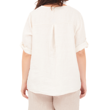 6729 LATTE LINEN TOP