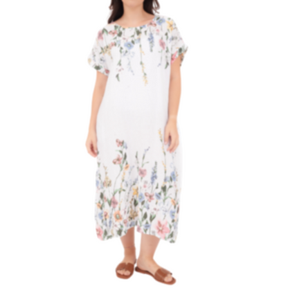 VERA MAY ITALIAN LINEN BIANCO DRESS 6732