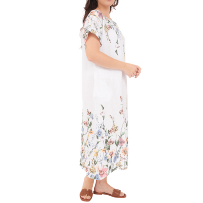 VERA MAY ITALIAN LINEN BIANCO DRESS 6732