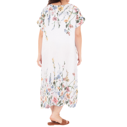 VERA MAY ITALIAN LINEN BIANCO DRESS 6732