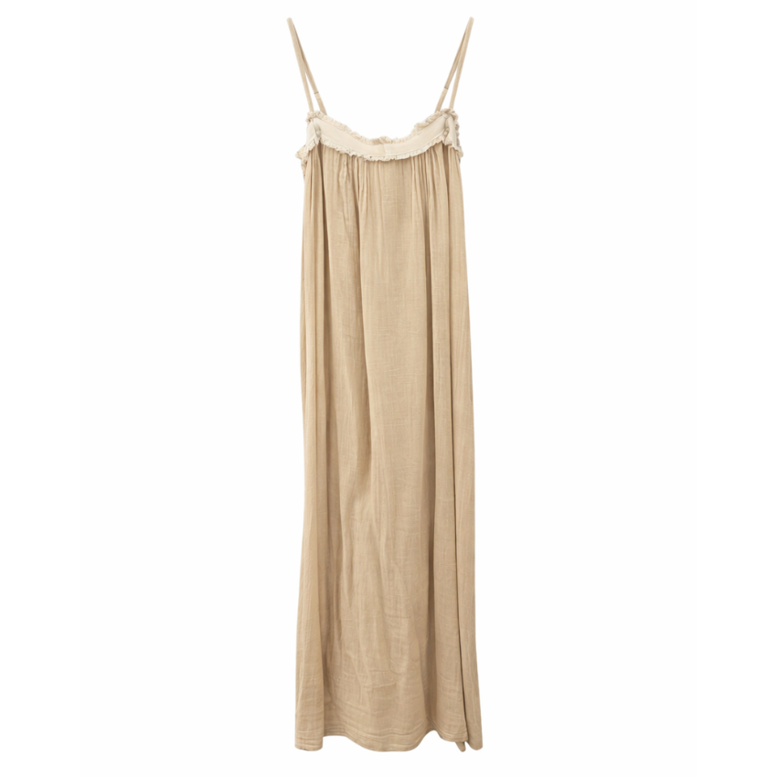 6782 Vera May Italian Cotton Midi Dress Camello