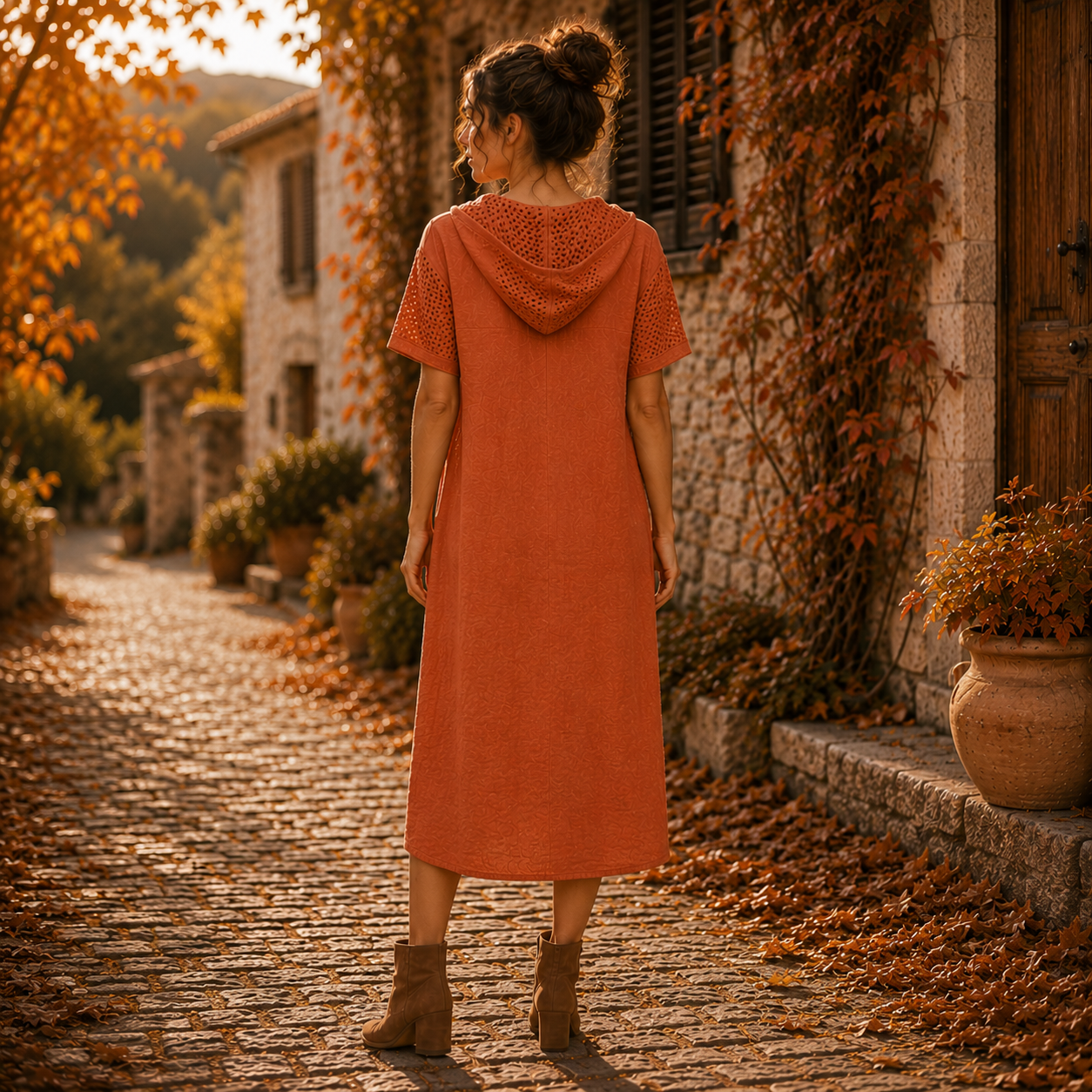 6785 Vera May Dress Hermes Rust
